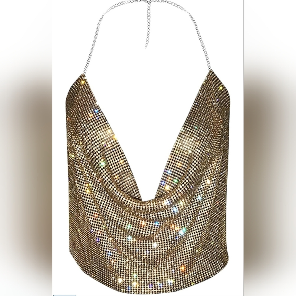 Gold Chainmail Halter Top